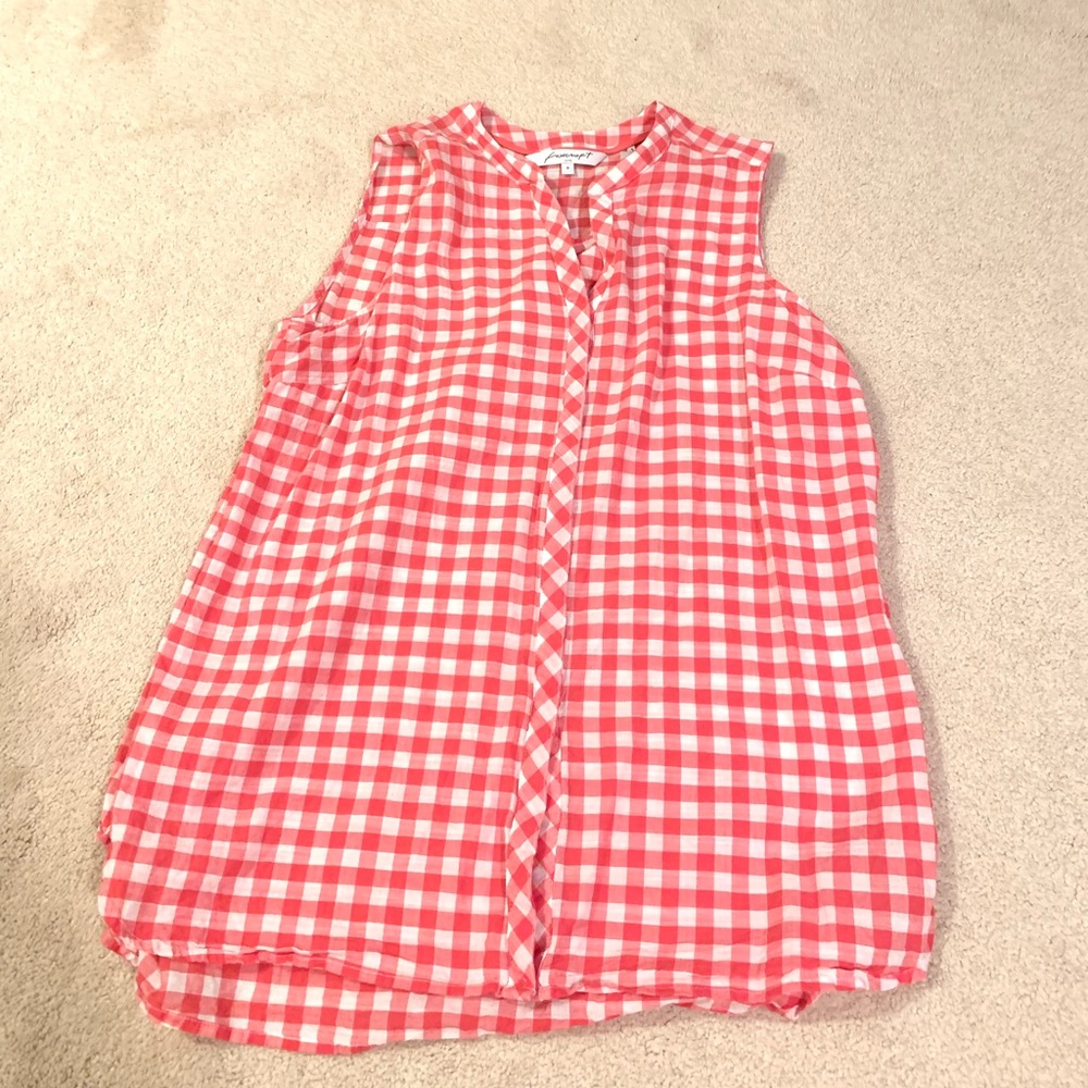 Red and White Foxcroft Plaid Tank